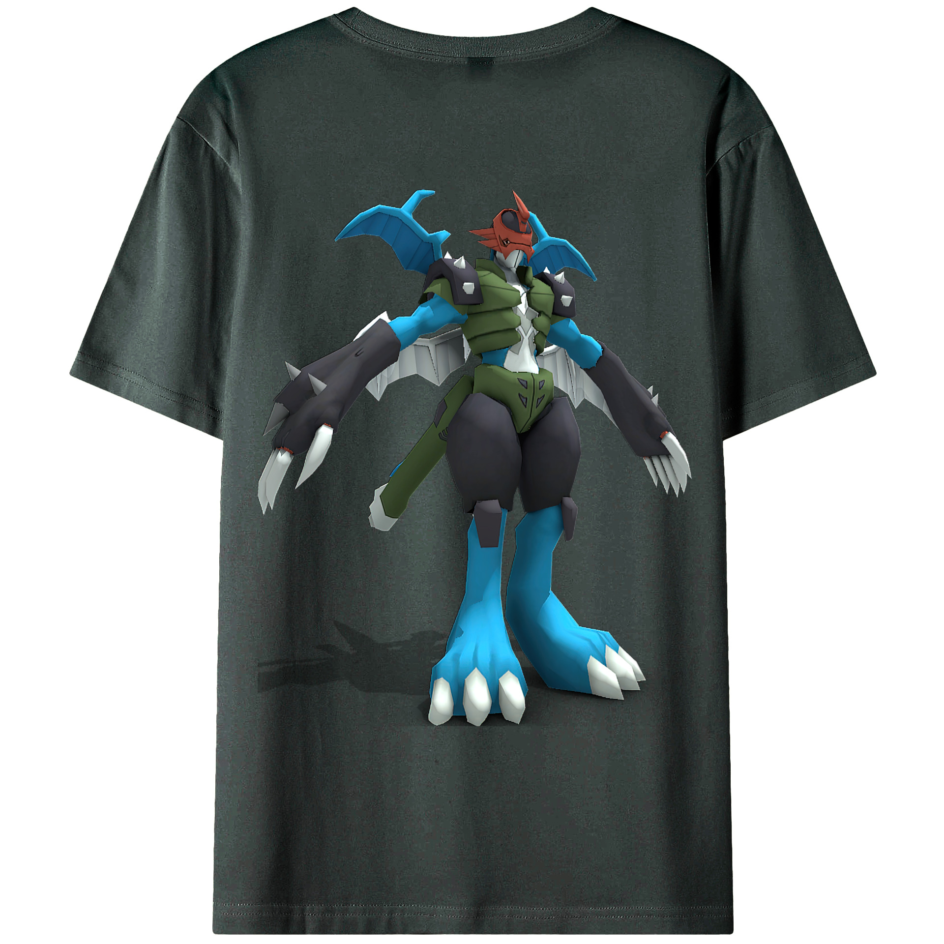 （画像用） Digimon デジタルモンスター/デジモン 綿100％ メンズ半袖Tシャツ（バックプリント） 通気性